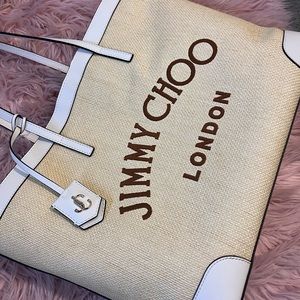 Jimmy Choo nine2five raffia tote bag